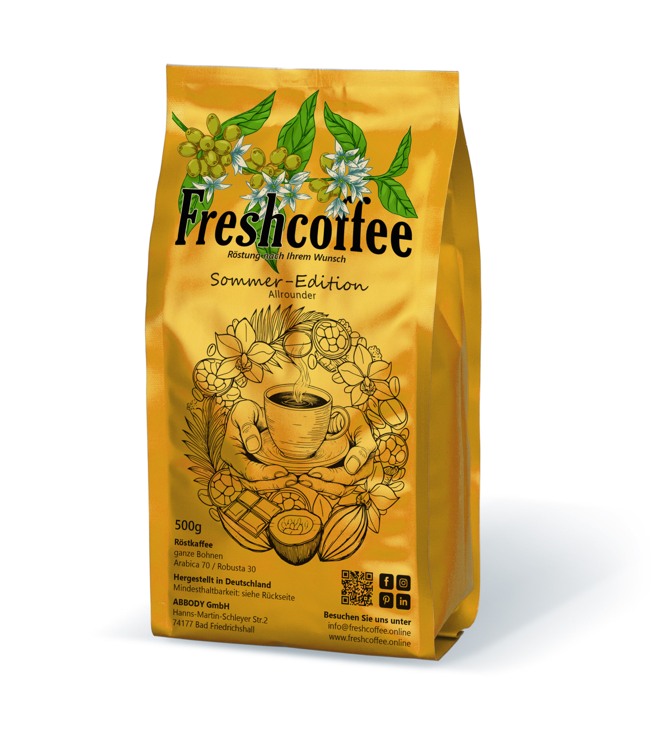 Freshcoffee "Espresso Mild" 500g., (Allrounder) Geröstet: 21.10.2026 – Bild 2